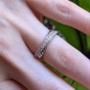 David Yurman Women's Crossover Ring with Diamonds